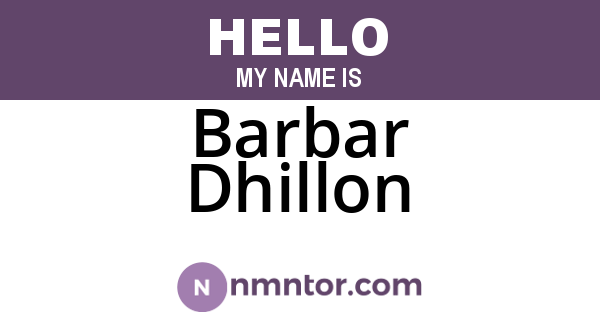 Barbar Dhillon
