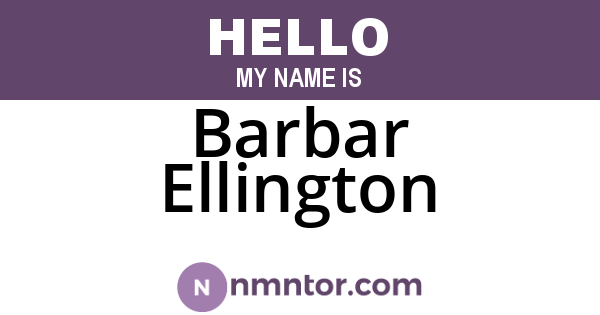 Barbar Ellington