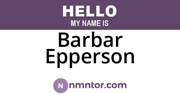 Barbar Epperson