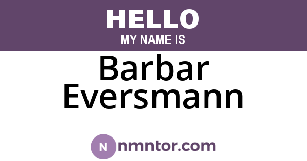 Barbar Eversmann