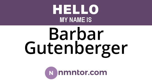Barbar Gutenberger