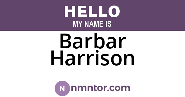Barbar Harrison