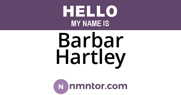 Barbar Hartley