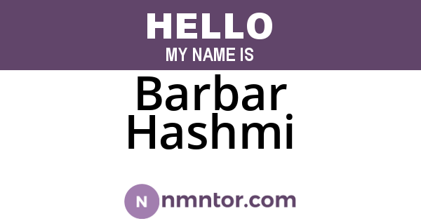 Barbar Hashmi