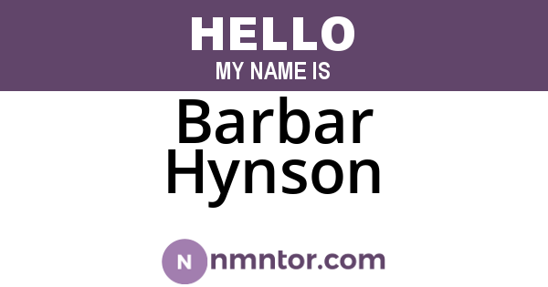 Barbar Hynson