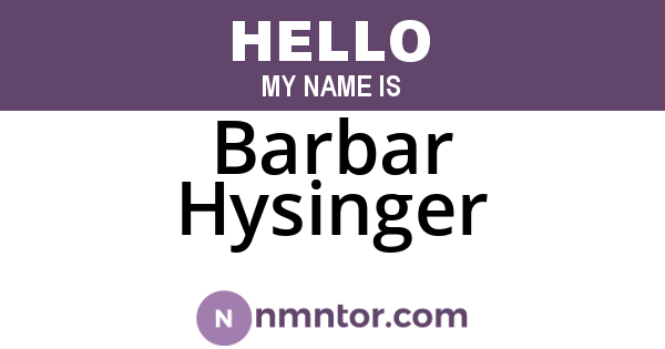 Barbar Hysinger
