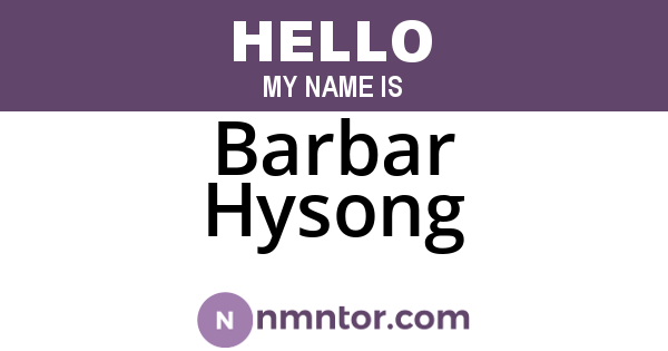 Barbar Hysong