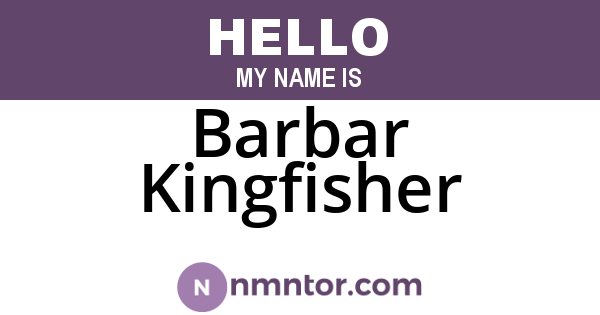 Barbar Kingfisher