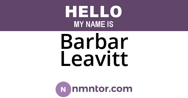 Barbar Leavitt