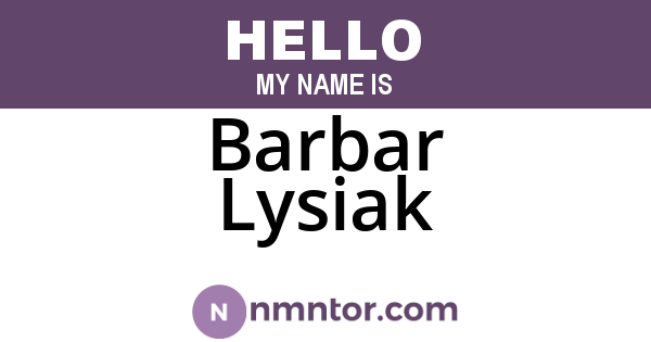 Barbar Lysiak