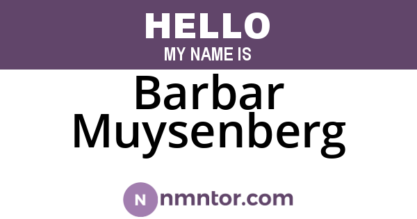 Barbar Muysenberg
