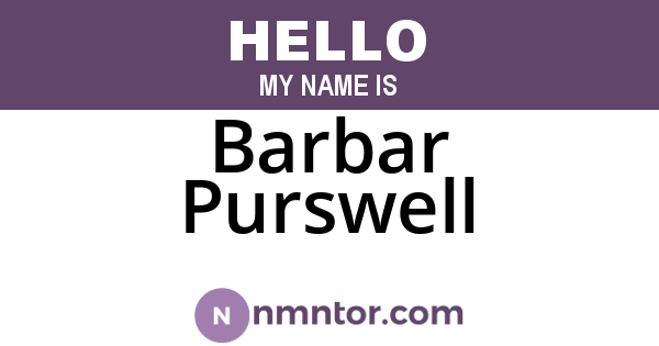 Barbar Purswell
