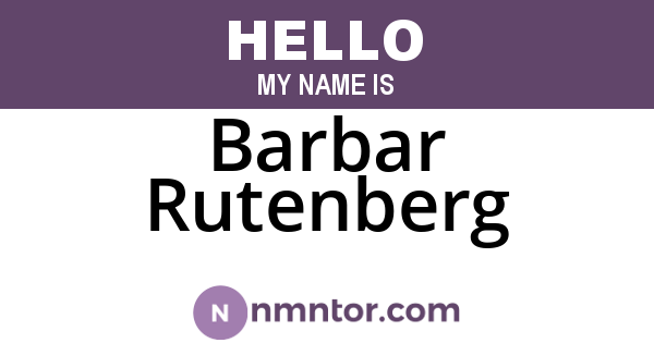 Barbar Rutenberg