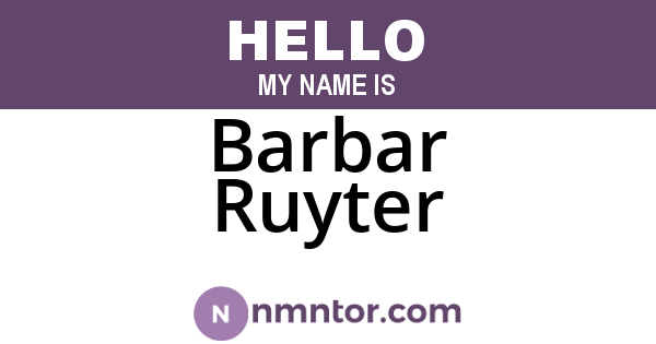 Barbar Ruyter