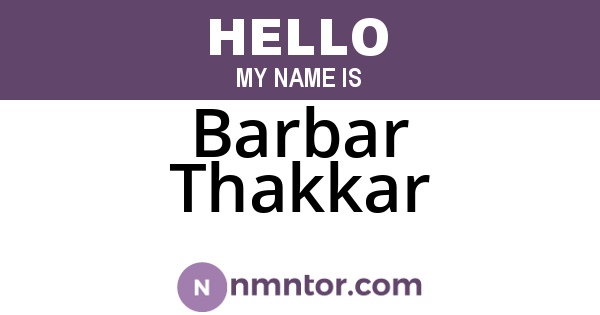 Barbar Thakkar