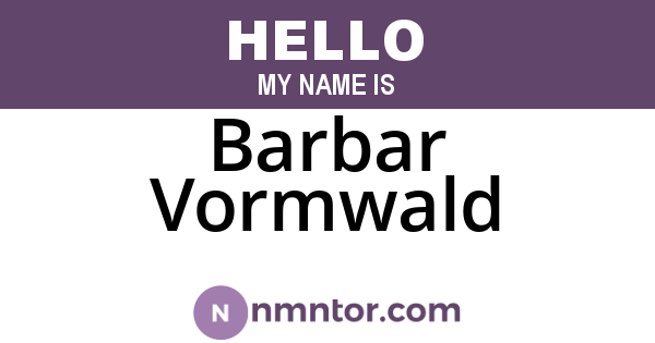 Barbar Vormwald