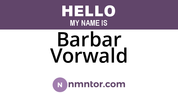 Barbar Vorwald