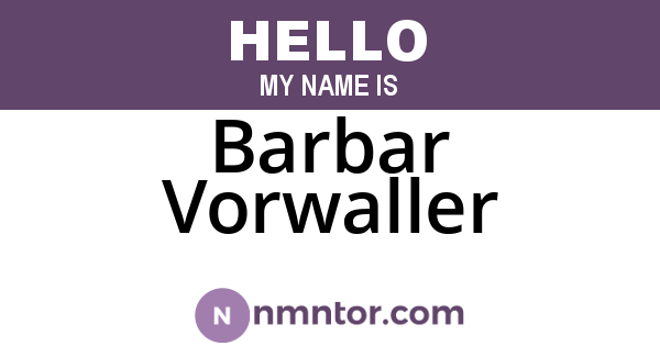 Barbar Vorwaller