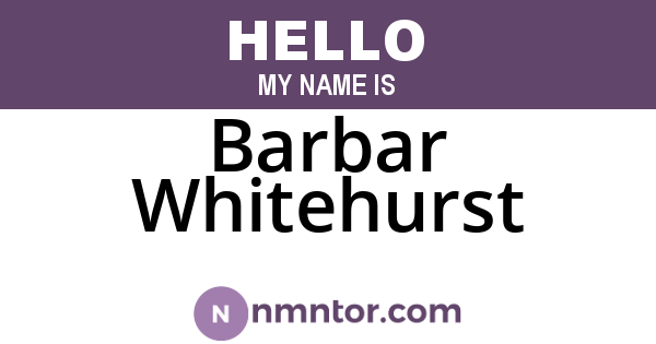 Barbar Whitehurst