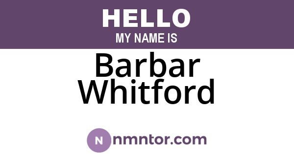 Barbar Whitford