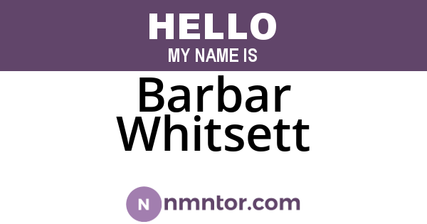 Barbar Whitsett