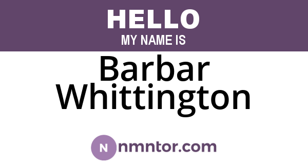 Barbar Whittington
