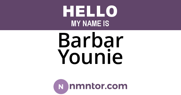 Barbar Younie