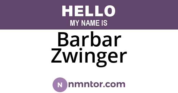 Barbar Zwinger