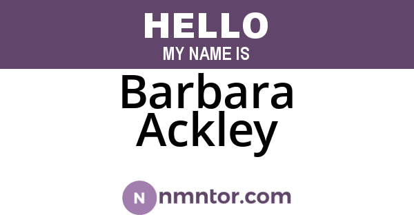 Barbara Ackley