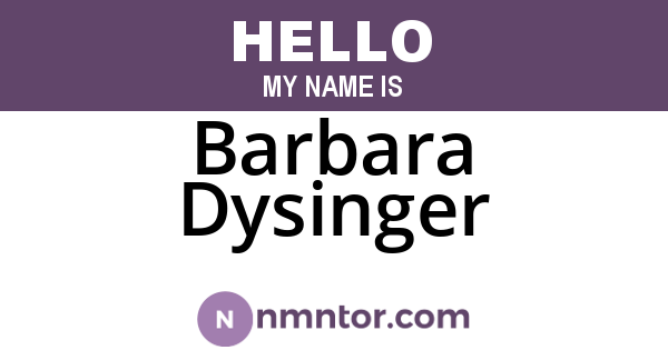 Barbara Dysinger