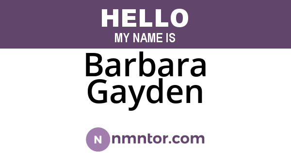 Barbara Gayden