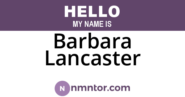Barbara Lancaster