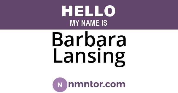 Barbara Lansing