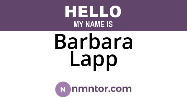 Barbara Lapp