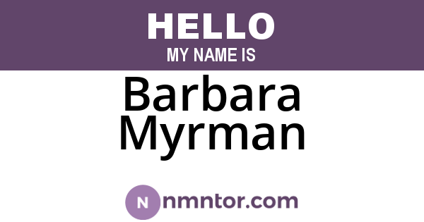Barbara Myrman