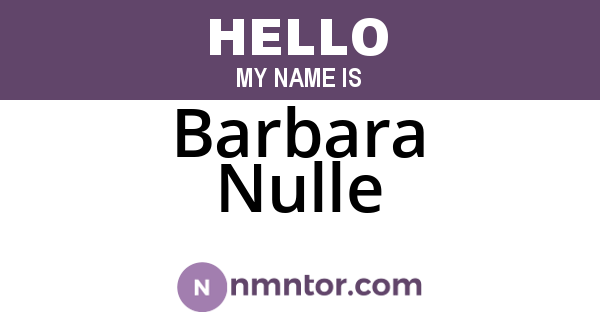 Barbara Nulle