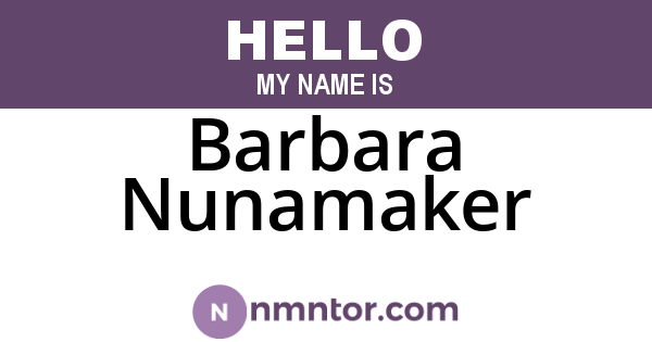 Barbara Nunamaker