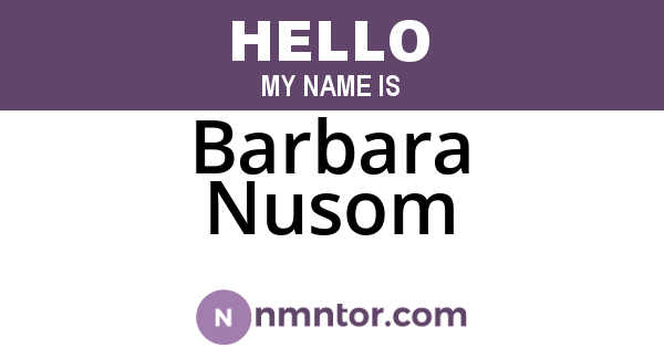 Barbara Nusom