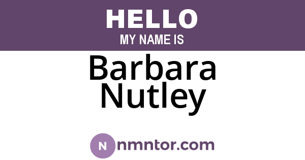 Barbara Nutley