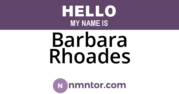 Barbara Rhoades