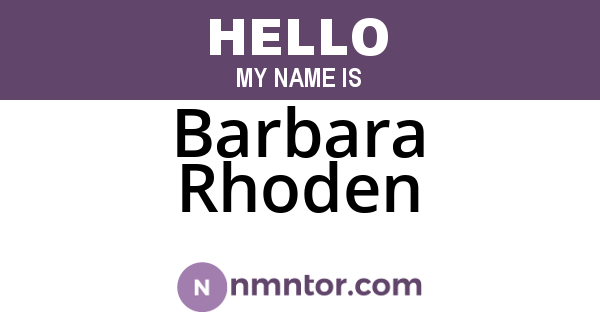 Barbara Rhoden