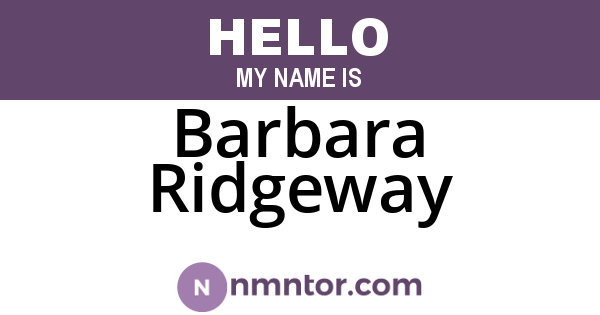 Barbara Ridgeway