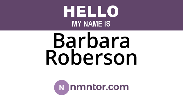 Barbara Roberson