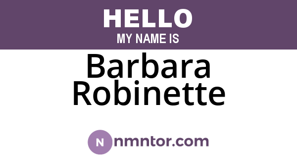 Barbara Robinette