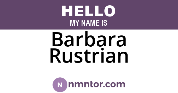 Barbara Rustrian