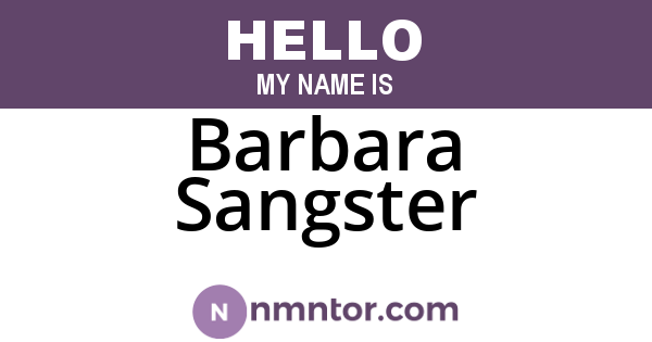 Barbara Sangster