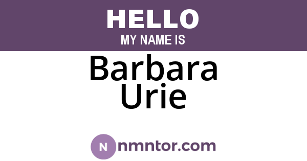 Barbara Urie