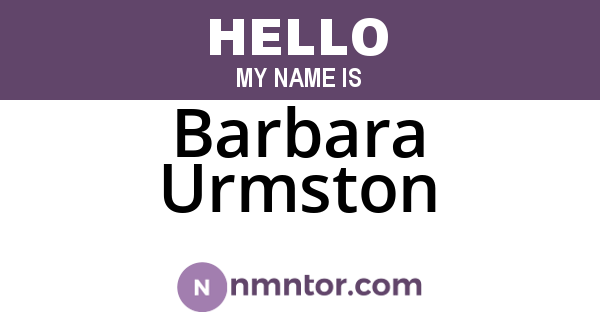 Barbara Urmston