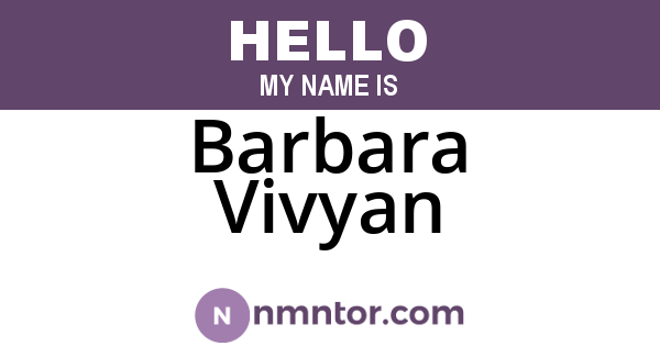 Barbara Vivyan