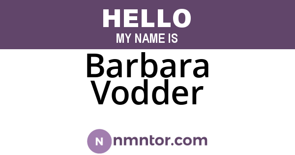 Barbara Vodder